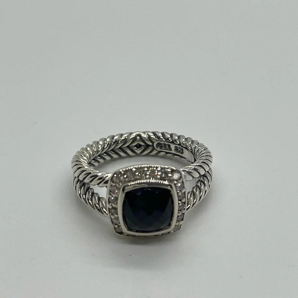 David Yurman Black Onyx Petite Albion Ring - Picture 2 of 7